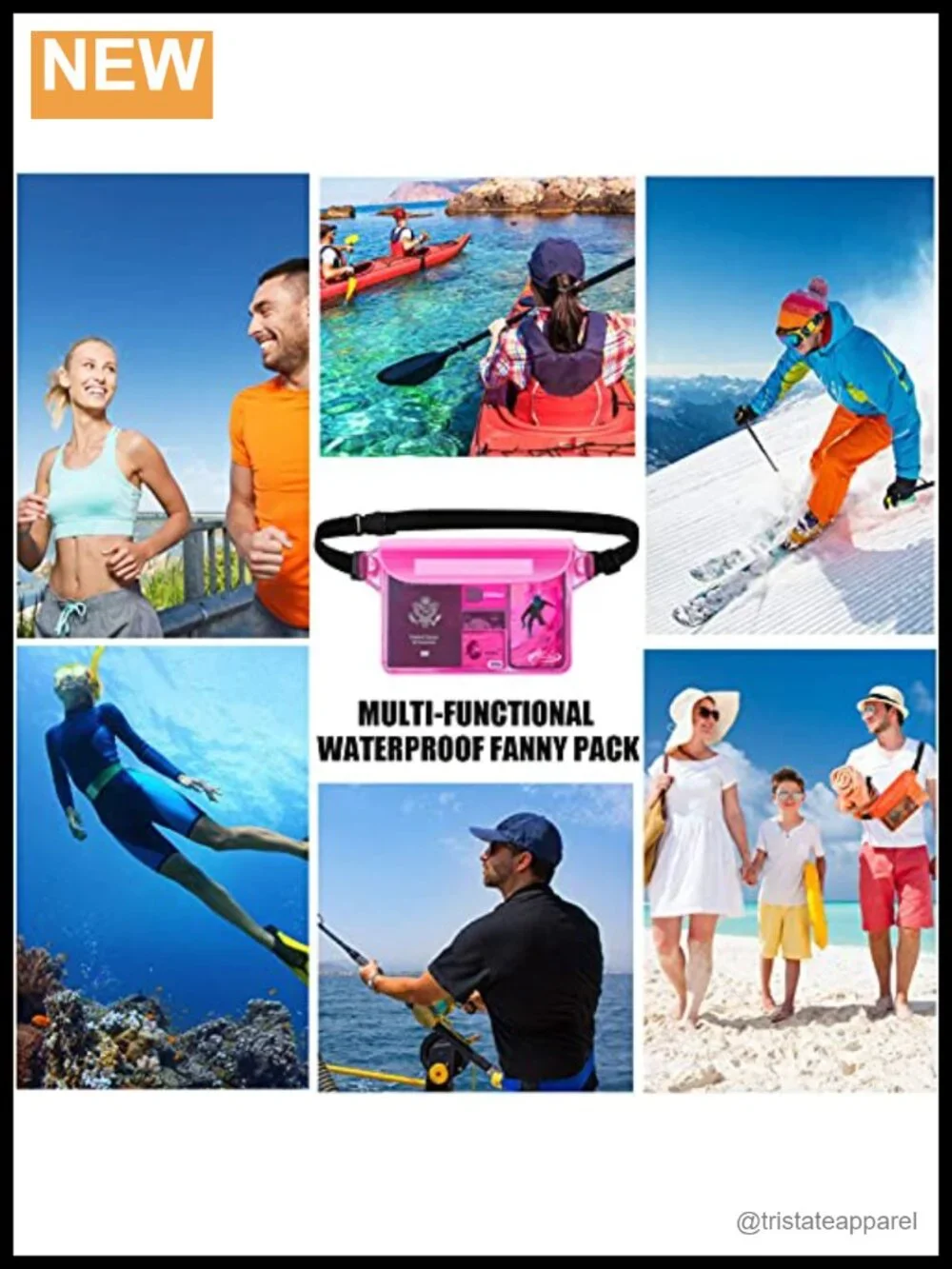 Waterproof Sling Shoulder Bag for Phone Passport Wallet, Adjustable Waist Strap